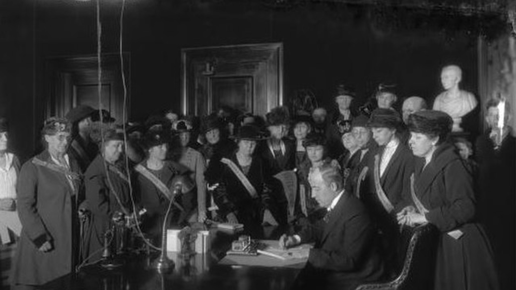 Governor Edwin P. Morrow signs Kentucky's ratification of the Nineteenth Amendment - 1920