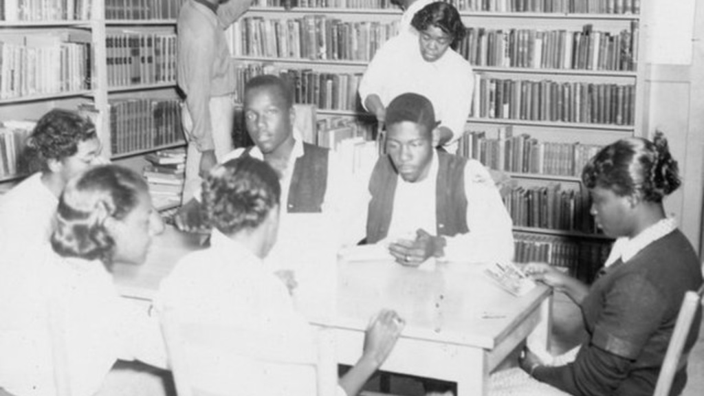 Students in the Hooper-Renwick School library in 1953. This was Gwinnett County's only Black Public School in the years before desegregation.